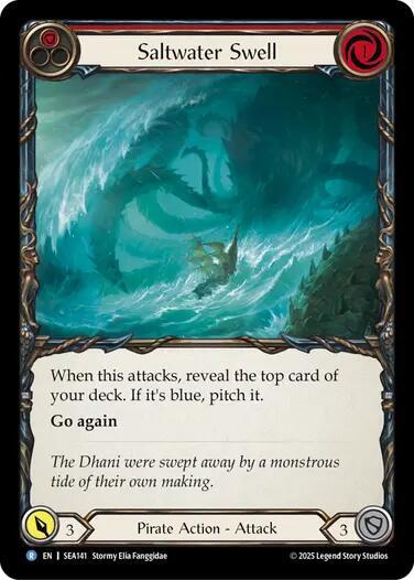 Flesh & Blood TCG High Seas Saltwater Swell (Red) SEA141 Rare Near Mint