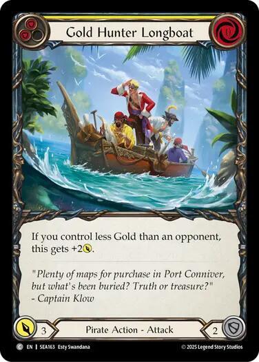 Flesh & Blood TCG High Seas Gold Hunter Longboat SEA163 Common Near Mint Rainbow Foil