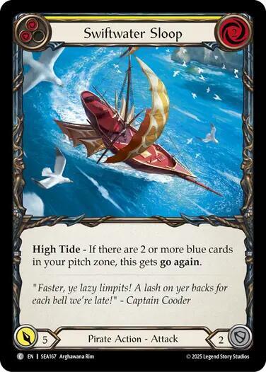 Flesh & Blood TCG High Seas Swiftwater Sloop (Yellow) SEA167 Common Near Mint Rainbow Foil