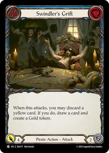 Flesh & Blood TCG High Seas Swindler's Grift (Blue) SEA171 Common Rainbow Foil