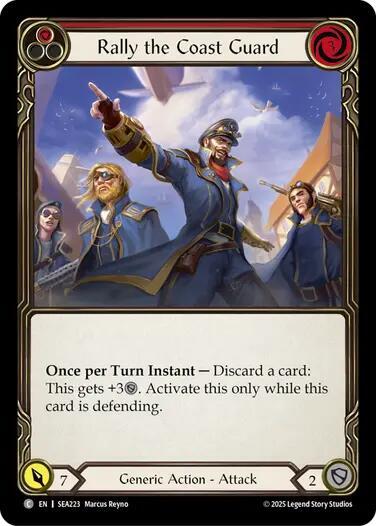 Flesh & Blood TCG High Seas Rally the Coast Guard (Red) SEA223 Common Near Mint Rainbow Foil