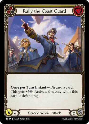 Flesh & Blood TCG High Seas Rally the Coast Guard (Yellow) SEA224 Common Near Mint