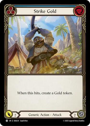 Flesh & Blood TCG High Seas Strike Gold (Blue) SEA231 Common Near Mint Rainbow Foil