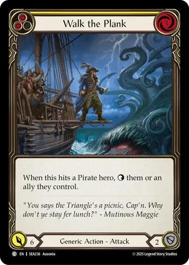 Flesh & Blood TCG High Seas Walk the Plank (Yellow) SEA236 Common Near Mint Rainbow Foil