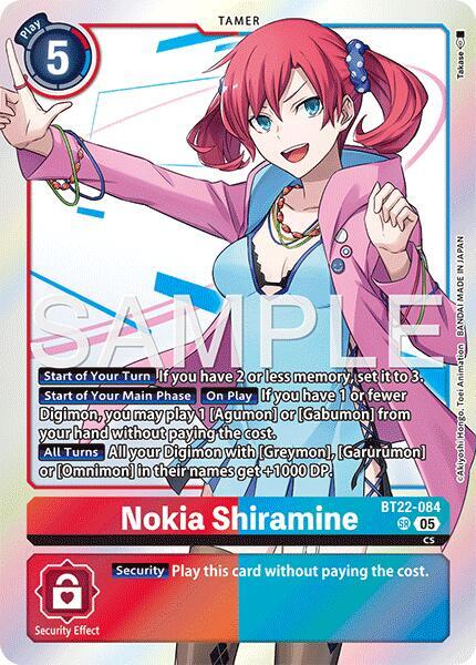 Digimon TCG Cyber Eden Nokia Shiramine BT22-084 SR Super Rare