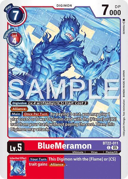 Digimon TCG Cyber Eden BlueMeramon BT22-011 C Common