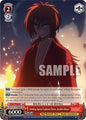 Weiss Schwarz Rurouni Kenshin Standing Against Explosion Flames, Kenshin Himura (SR) RKN/S115-E064S SR Super Rare Near Mint