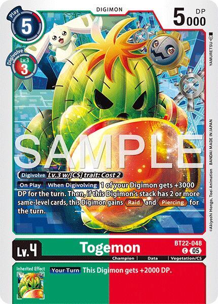 Digimon TCG Cyber Eden Togemon BT22-048 C Common