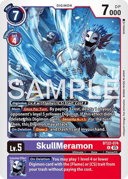 Digimon TCG Cyber Eden SkullMeramon BT22-074 U Uncommon