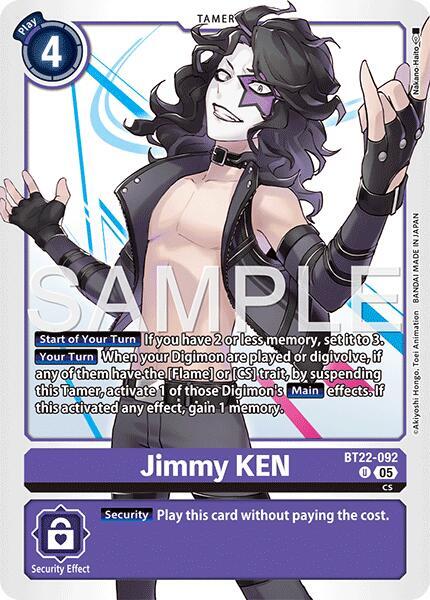 Digimon TCG Cyber Eden Jimmy KEN BT22-092 U Uncommon