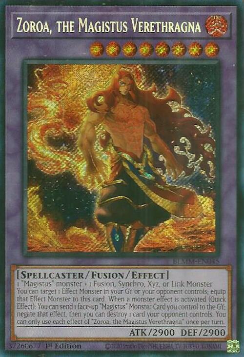 YuGiOh Battles of Legend: Monster Mayhem Zoroa, the Magistus Verethragna BLMM-EN045 Secret Rare 1st Edition