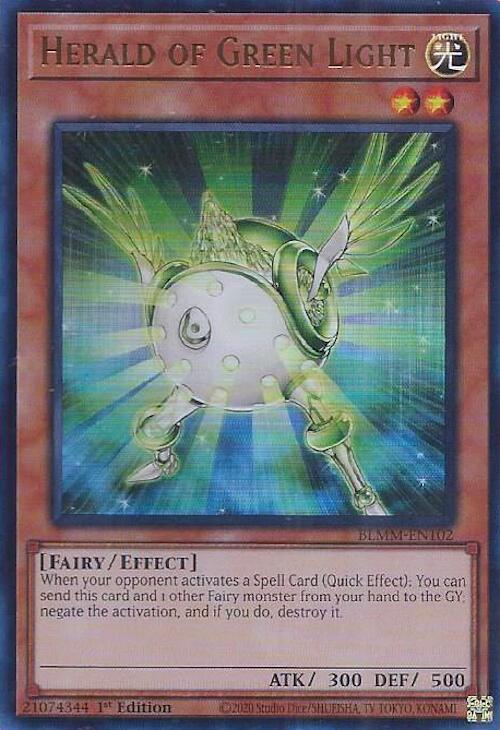 YuGiOh Battles of Legend: Monster Mayhem Herald of Green Light BLMM-EN102 Ultra Rare 1st Edition
