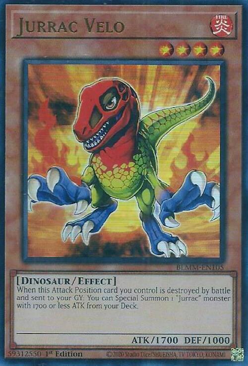 YuGiOh Battles of Legend: Monster Mayhem Jurrac Velo BLMM-EN105 Ultra Rare 1st Edition