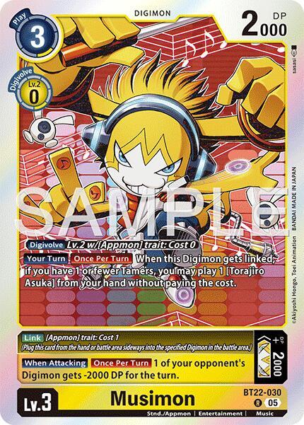 Digimon TCG Cyber Eden Musimon BT22-030 R Rare