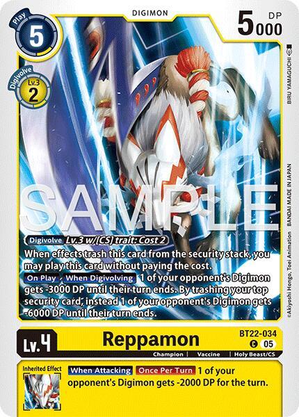 Digimon TCG Cyber Eden Reppamon BT22-034 C Common