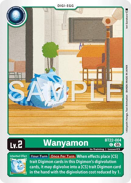 Digimon TCG Cyber Eden Wanyamon BT22-004 C Common