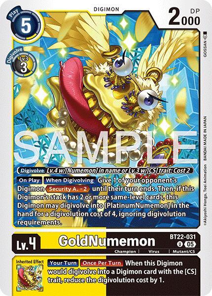 Digimon TCG Cyber Eden GoldNumemon BT22-031 U Uncommon