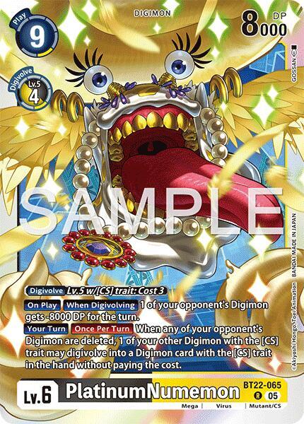 Digimon TCG Cyber Eden PlatinumNumemon BT22-065 R Rare