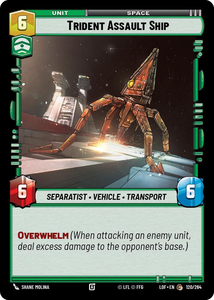 Star Wars: Unlimited Legends of the Force Trident Assault Ship (Foil) 622 Common