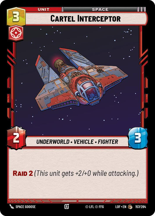 Star Wars Unlimited Legends of the Force Cartel Interceptor 157/264 Common Near Mint