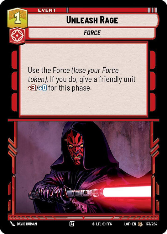 Star Wars: Unlimited Legends of the Force Unleash Rage 173/264 Common
