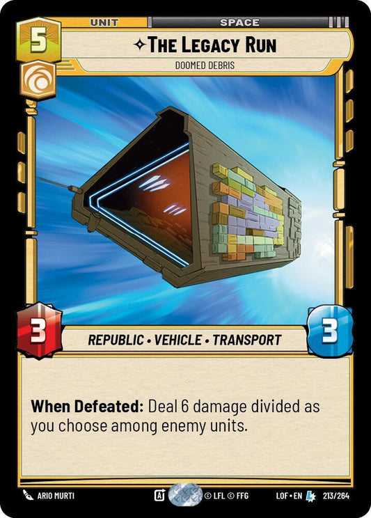 Star Wars: Unlimited Legends of the Force The Legacy Run - Doomed Debris 213/264 Legendary