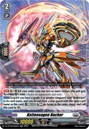 Cardfight Vanguard DZ-BT08: Knights 0f Rebirth Kettensagen Racher  DZ-BT08/028EN - RR