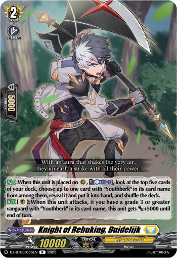 Cardfight Vanguard DZ-BT08: Knights 0f Rebirth Knight of Rebuking, Duidelijk  DZ-BT08/055EN - R