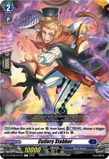 Cardfight Vanguard DZ-BT08: Knights 0f Rebirth Cutlery Stabber DZ-BT08/077EN C Near Mint