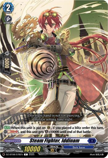 Cardfight Vanguard DZ-BT08: Knights 0f Rebirth Steam Fighter, Iddinam DZ-BT08/078EN C Near Mint