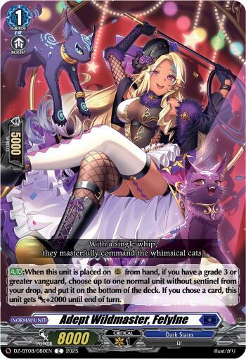 Cardfight Vanguard DZ-BT08: Knights 0f Rebirth Adept Wildmaster, Felyine  DZ-BT08/080EN - C