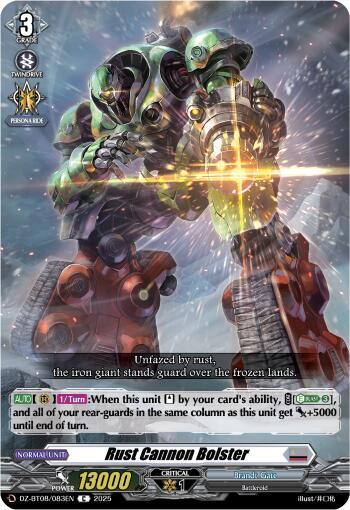 Cardfight Vanguard DZ-BT08: Knights 0f Rebirth Rust Cannon Bolster  DZ-BT08/083EN - C