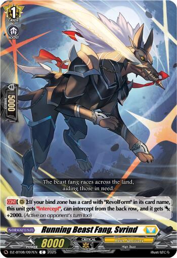 Cardfight Vanguard DZ-BT08: Knights 0f Rebirth Running Beast Fang, Svrind  DZ-BT08/097EN - C