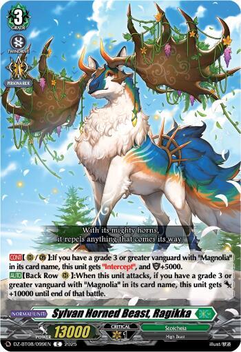 Cardfight Vanguard DZ-BT08: Knights 0f Rebirth Sylvan Horned Beast, Ragikka  DZ-BT08/099EN - C