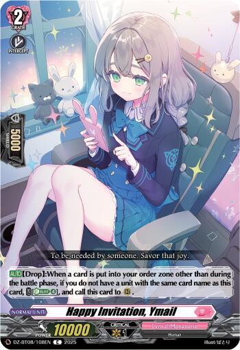 Cardfight Vanguard DZ-BT08: Knights 0f Rebirth Happy Invitation, Ymail  DZ-BT08/108EN - C