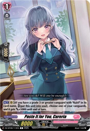 Cardfight Vanguard DZ-BT08: Knights 0f Rebirth Paste it for You, Careria  DZ-BT08/113EN - C
