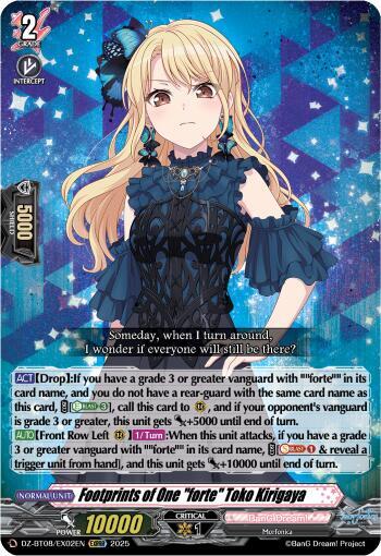 Cardfight Vanguard DZ-BT08: Knights 0f Rebirth Footprints of One "forte" Toko Kirigaya (EXRRR)  DZ-BT08/EX02EN - EXRRR