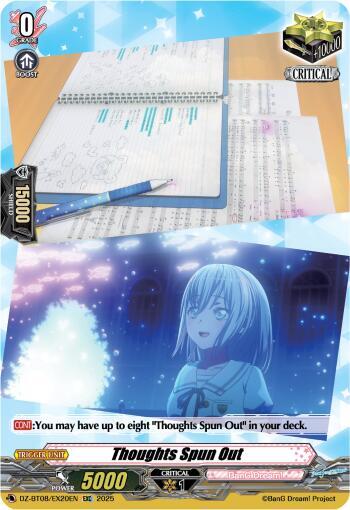 Cardfight Vanguard DZ-BT08: Knights 0f Rebirth Thoughts Spun Out  DZ-BT08/EX20EN - EXC