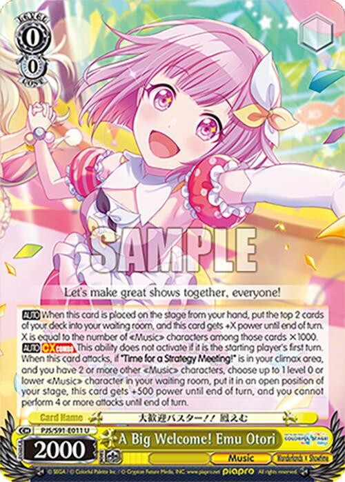 Weiss Schwarz HATSUNE MIKU: COLORFUL STAGE! A Big Welcome! Emu Otori PJS/S91-E011 U Uncommon Near Mint