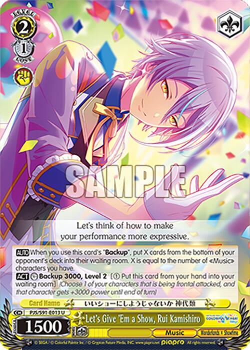 Weiss Schwarz HATSUNE MIKU: COLORFUL STAGE! Let's Give 'Em a Show, Rui Kamishiro Uncommon
