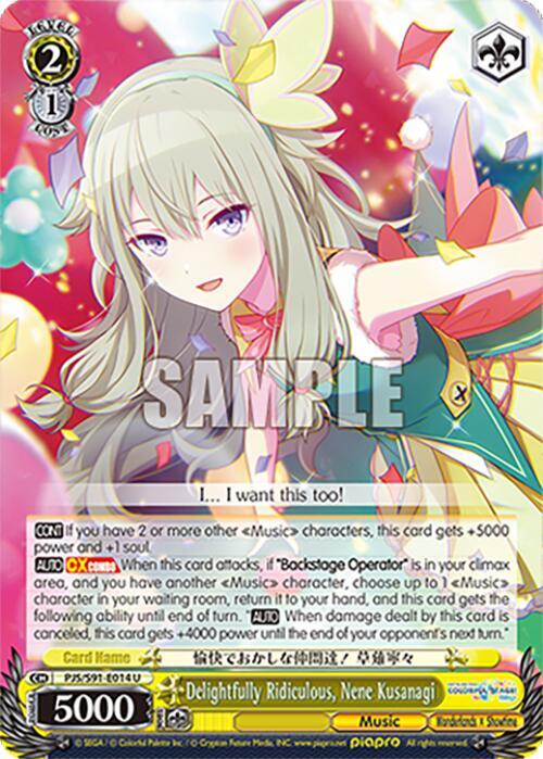 Weiss Schwarz HATSUNE MIKU: COLORFUL STAGE! Delightfully Ridiculous, Nene Kusanagi Uncommon