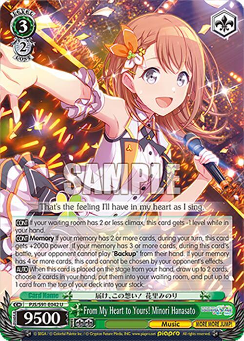 Weiss Schwarz HATSUNE MIKU: COLORFUL STAGE! From My Heart to Yours! Minori Hanasato Uncommon