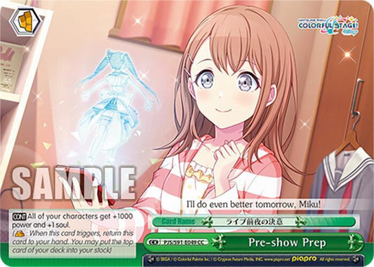 Weiss Schwarz HATSUNE MIKU: COLORFUL STAGE! Pre-show Prep PJS/S91-E049 CC Climax Common Near Mint