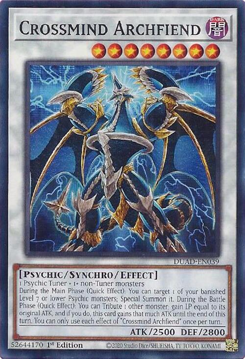 YuGiOh Duelist's Advance Crossmind Archfiend - DUAD-EN039 Common 1st Edition