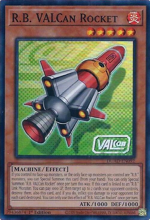 YuGiOh Duelist's Advance R.B. VALCan Rocket - DUAD-EN092 Super Rare 1st Edition
