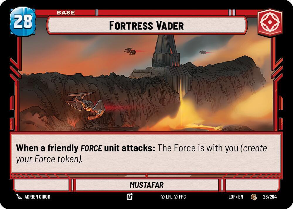 Star Wars Unlimited Legends of the Force Fortress Vader // Shield 026/264 // T02/T03 Common Near Mint