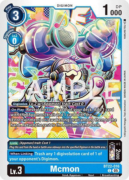 Digimon TCG Cyber Eden Mcmon BT22-016 C Common