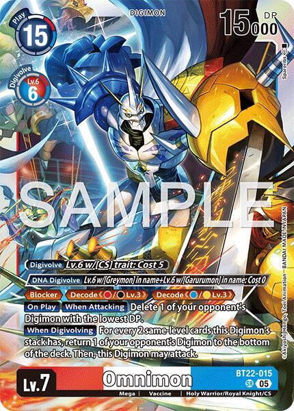 Digimon TCG Cyber Eden Omnimon BT22-015 SR Super Rare