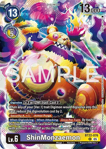 Digimon TCG Cyber Eden ShinMonzaemon BT22-076 R Rare