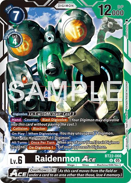 Digimon TCG Cyber Eden Raidenmon ACE BT22-066 U Uncommon
